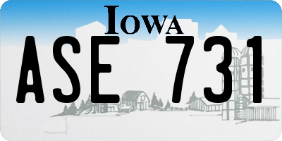 IA license plate ASE731