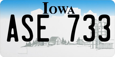 IA license plate ASE733