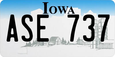 IA license plate ASE737