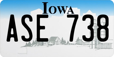 IA license plate ASE738
