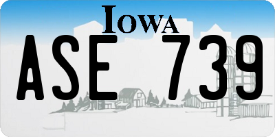 IA license plate ASE739