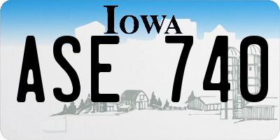 IA license plate ASE740