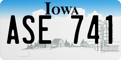 IA license plate ASE741