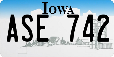 IA license plate ASE742