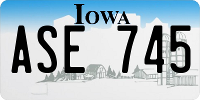 IA license plate ASE745