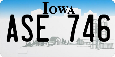 IA license plate ASE746