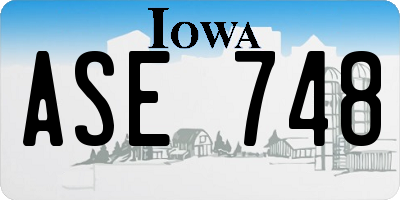 IA license plate ASE748