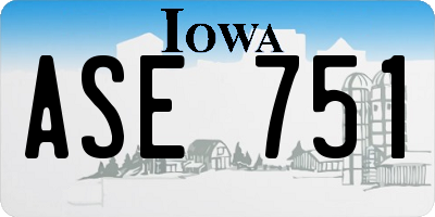 IA license plate ASE751