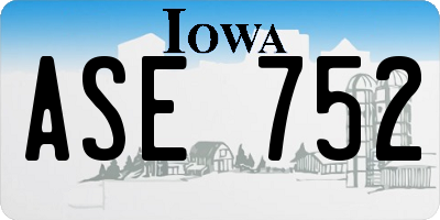 IA license plate ASE752