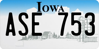 IA license plate ASE753