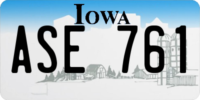 IA license plate ASE761