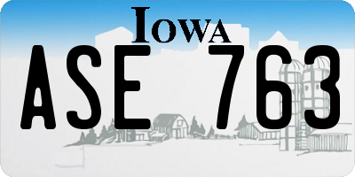 IA license plate ASE763