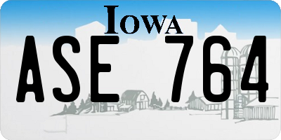 IA license plate ASE764