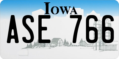 IA license plate ASE766