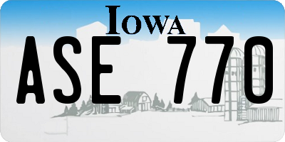 IA license plate ASE770