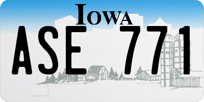 IA license plate ASE771