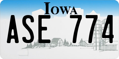 IA license plate ASE774