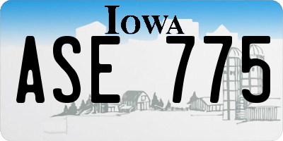 IA license plate ASE775