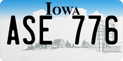 IA license plate ASE776