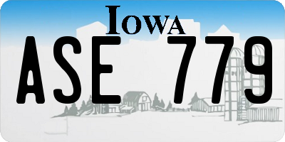 IA license plate ASE779
