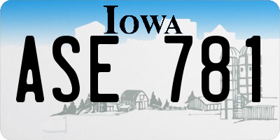 IA license plate ASE781