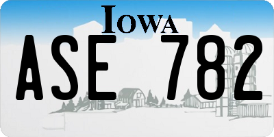 IA license plate ASE782