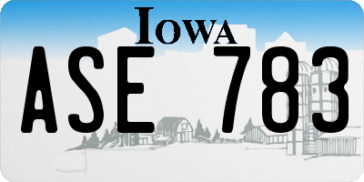 IA license plate ASE783