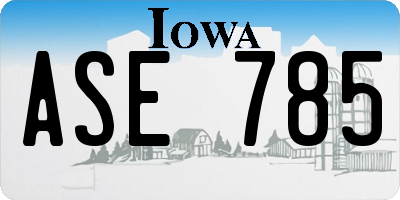 IA license plate ASE785