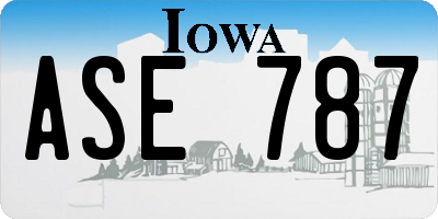 IA license plate ASE787