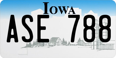 IA license plate ASE788