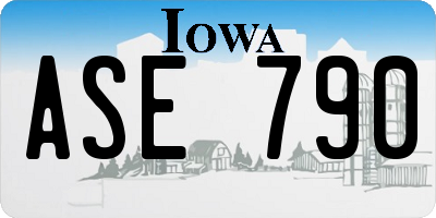 IA license plate ASE790