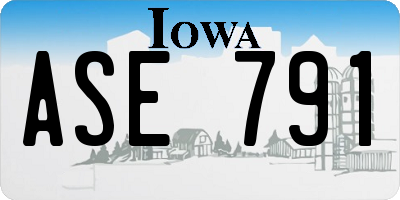 IA license plate ASE791