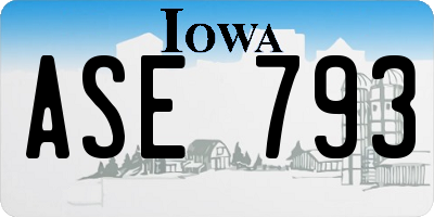 IA license plate ASE793