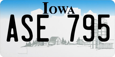 IA license plate ASE795