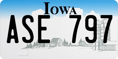 IA license plate ASE797