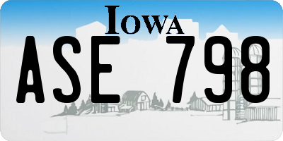 IA license plate ASE798