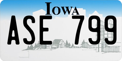 IA license plate ASE799