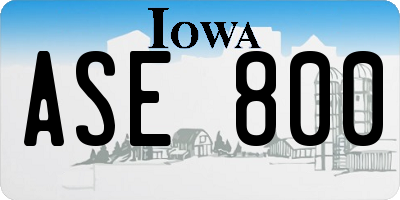 IA license plate ASE800