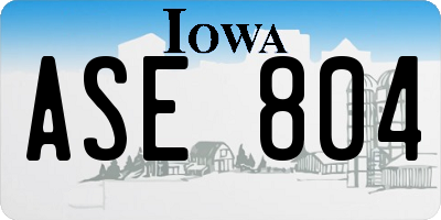 IA license plate ASE804