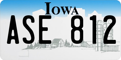 IA license plate ASE812