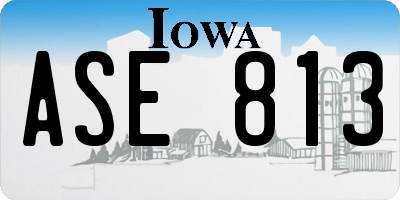 IA license plate ASE813