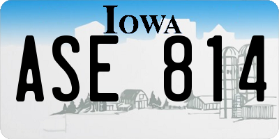 IA license plate ASE814