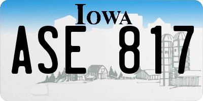 IA license plate ASE817