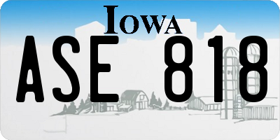 IA license plate ASE818