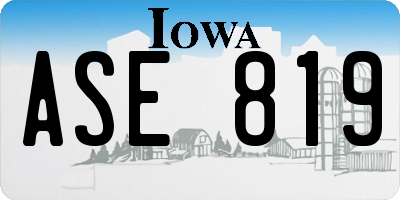 IA license plate ASE819
