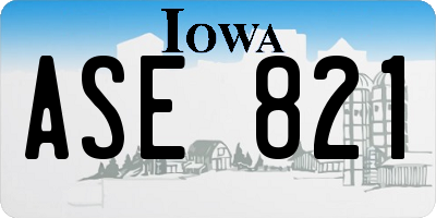 IA license plate ASE821