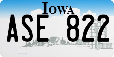 IA license plate ASE822