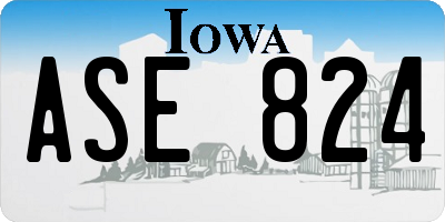 IA license plate ASE824