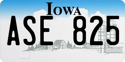 IA license plate ASE825