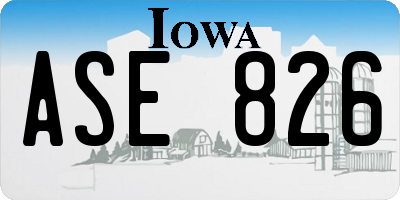 IA license plate ASE826